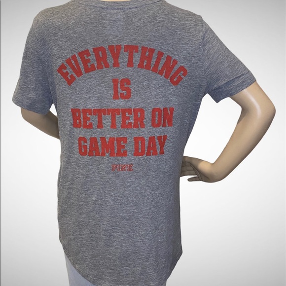 Victoria’s Secret PINK Texas Tech Red Raiders Embellished Tee Shirt Sz Small VGC - Picture 3 of 5